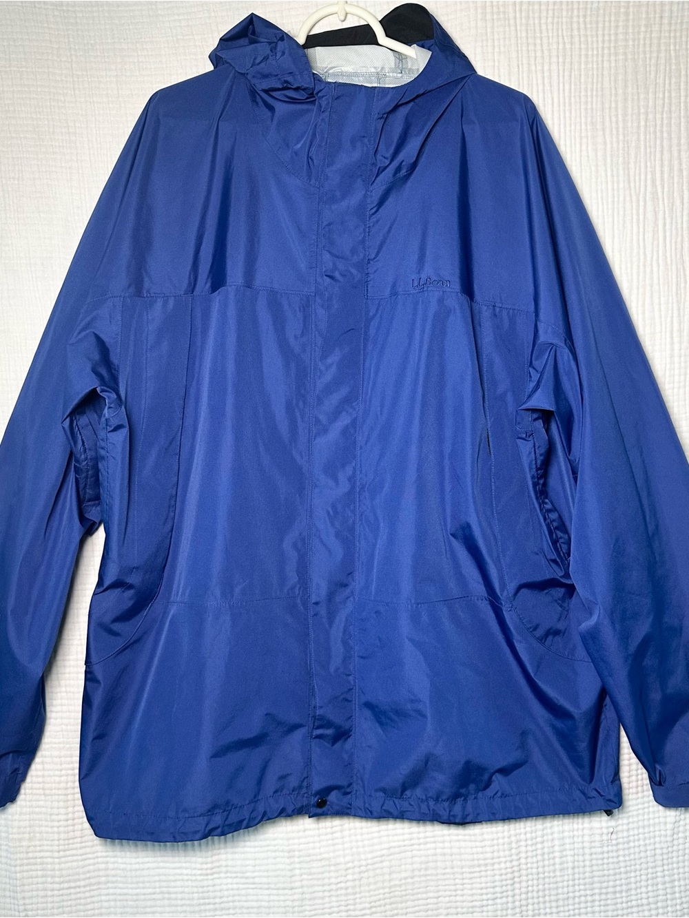 L.L. Bean Mens Hooded Trail Model Rain Jacket Coat XXL Zipper Packable Gorpcore